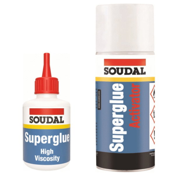 Soudal Mitre Kit Fast Bonding System Superglue and Activator 50g + 200ml