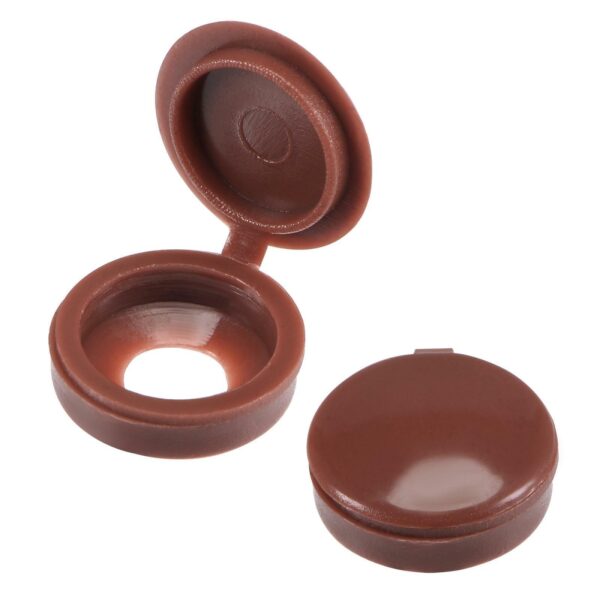 KT 2 Part Hinged Cover Cap 6/8G - Brown - Pack -100