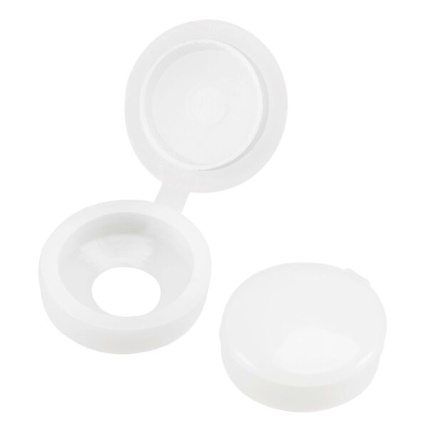 KT 2 Part Hinged Cover Cap 6/8G - White - Pack 100 - KEAN