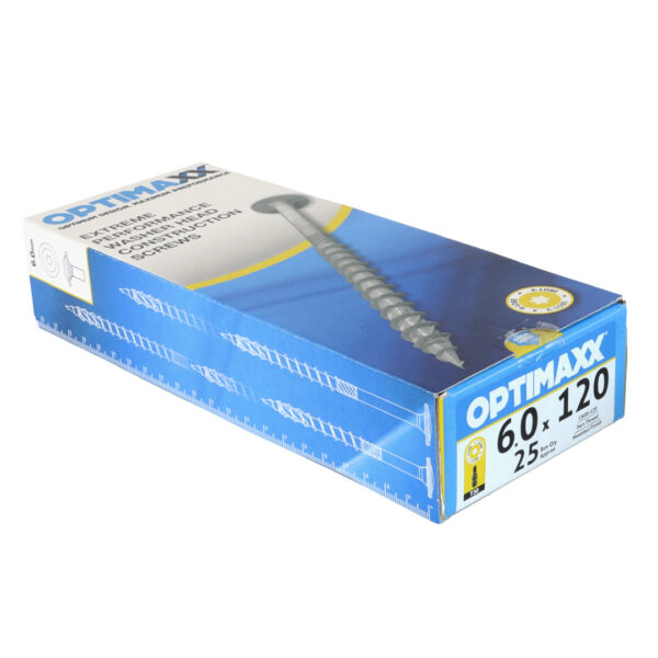 6.0x120 OPTIMAXX Washer Head Timber Construction Screw - 25pcs - Image 4