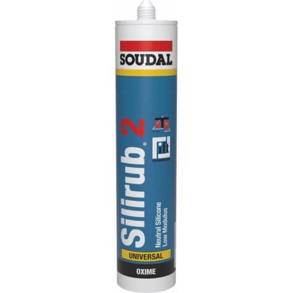 Soudal Silirub 2 - Premium LMN silicone sealant 300ml Clear (Translucent)