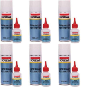 PACK 6 Soudal Superglue and Activator Kit 50g + 200ml
