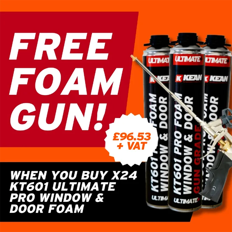 Free Foam Gun when you buy 24 KT601 window and door foam